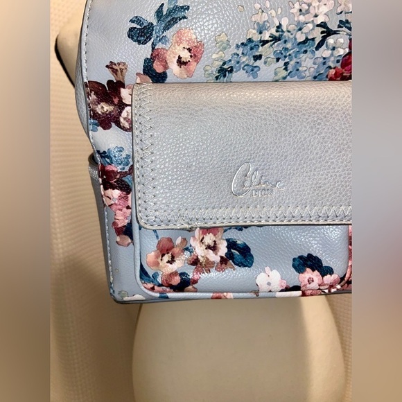 Women’s CELINE DION light‎ gray floral backpack - Picture 14 of 16